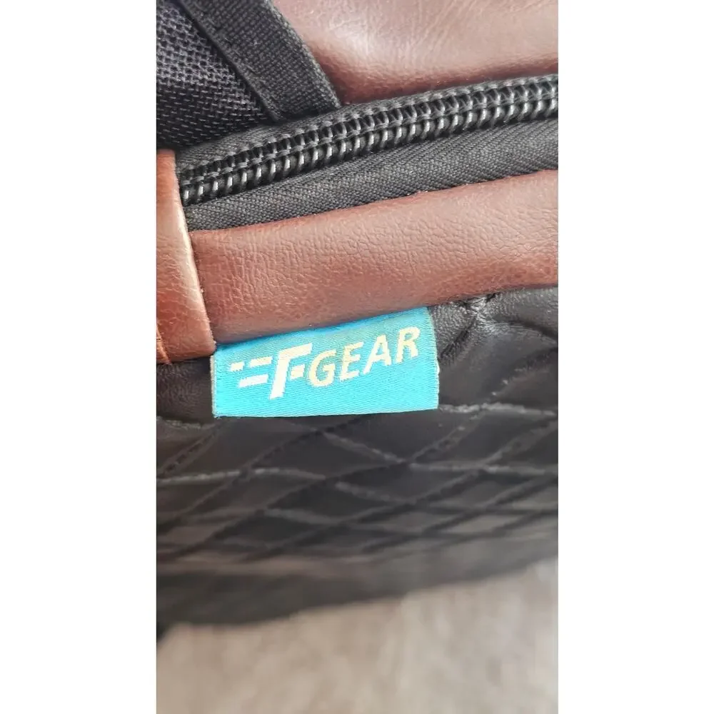 F GEAR Messenger Leather Backpack Shoulder Backpack Bookbag Travel Brown Black